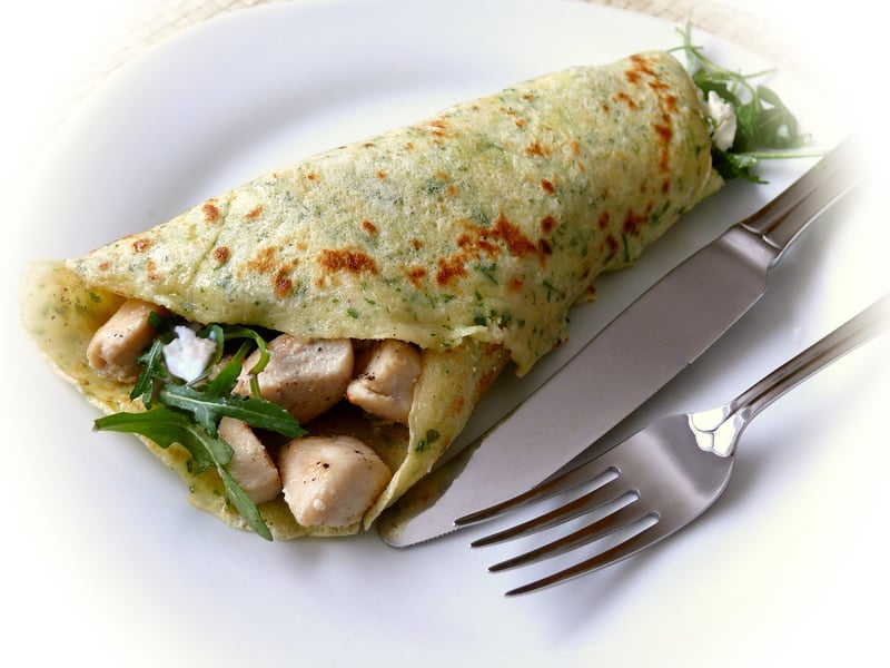 Sweet and savory pancake combination
